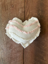 Load image into Gallery viewer, Vintage White and Pink Chenille heart