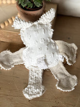 Load image into Gallery viewer, Vintage white Bates Hobnail and dropcloth Lamb/Sheep