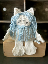 Load image into Gallery viewer, Vintage Blue and White Bates Chenille Lion