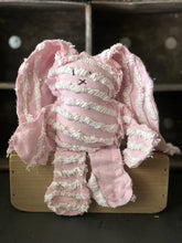 Load image into Gallery viewer, Vintage Pink and White Stripe Chenille Bunny