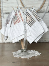Load image into Gallery viewer, Vintage Chenille American Flag with BLUE Ticking Stripe GOD BLESS AMERICA