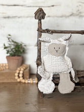 Load image into Gallery viewer, Vintage white Bates Hobnail and dropcloth Lamb/Sheep