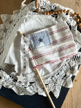 Load image into Gallery viewer, TINY Vintage Fabric Textile Stars and Stripes American Flag FREEDOM