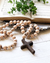 Load image into Gallery viewer, 3 Small Natural Wood Bead Rosaries Wholesale