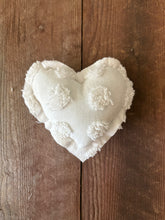Load image into Gallery viewer, Vintage White Polka Dot Chenille heart