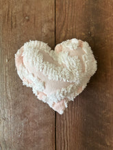 Load image into Gallery viewer, Vintage Pink and White Chenille heart