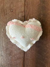 Load image into Gallery viewer, Vintage Pink and White Floral Chenille heart