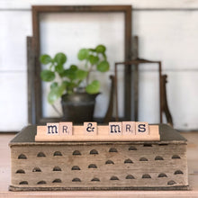 Load image into Gallery viewer, Mr & Mrs Vintage Scrabble Sign