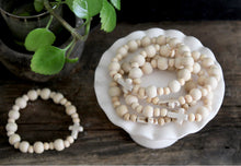 Load image into Gallery viewer, 12 Natural Wood Bead Howlite Cross Prayer Bracelets