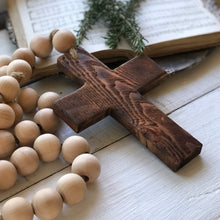 Load image into Gallery viewer, Giant Natural Wood Bead Rosary