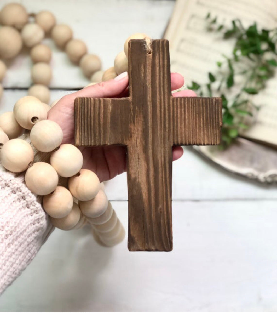 2 Giant Natural Wood Bead Rosaries Wholesale