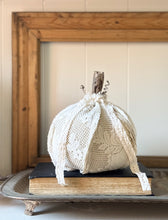 Load image into Gallery viewer, Vintage Lace and Driftwood Pumpkin
