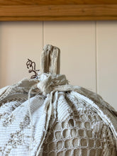 Load image into Gallery viewer, Vintage Lace and Driftwood Pumpkin
