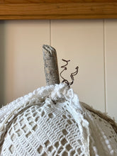 Load image into Gallery viewer, Vintage Lace and Driftwood Pumpkin
