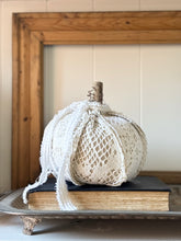 Load image into Gallery viewer, Vintage Lace and Driftwood Pumpkin
