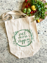 Load image into Gallery viewer, Eat More Veggies Grocery/Market/Farmers Market Bag Genesis 1:29 Bible verse
