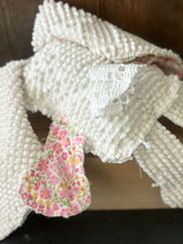 Load image into Gallery viewer, Vintage white Bates Hobnail and Pink Floral Bunny
