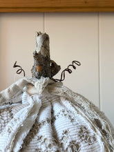 Load image into Gallery viewer, Vintage Lace and Driftwood Pumpkin
