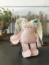 Load image into Gallery viewer, Pink and Cream Vintage Chenille Bunny
