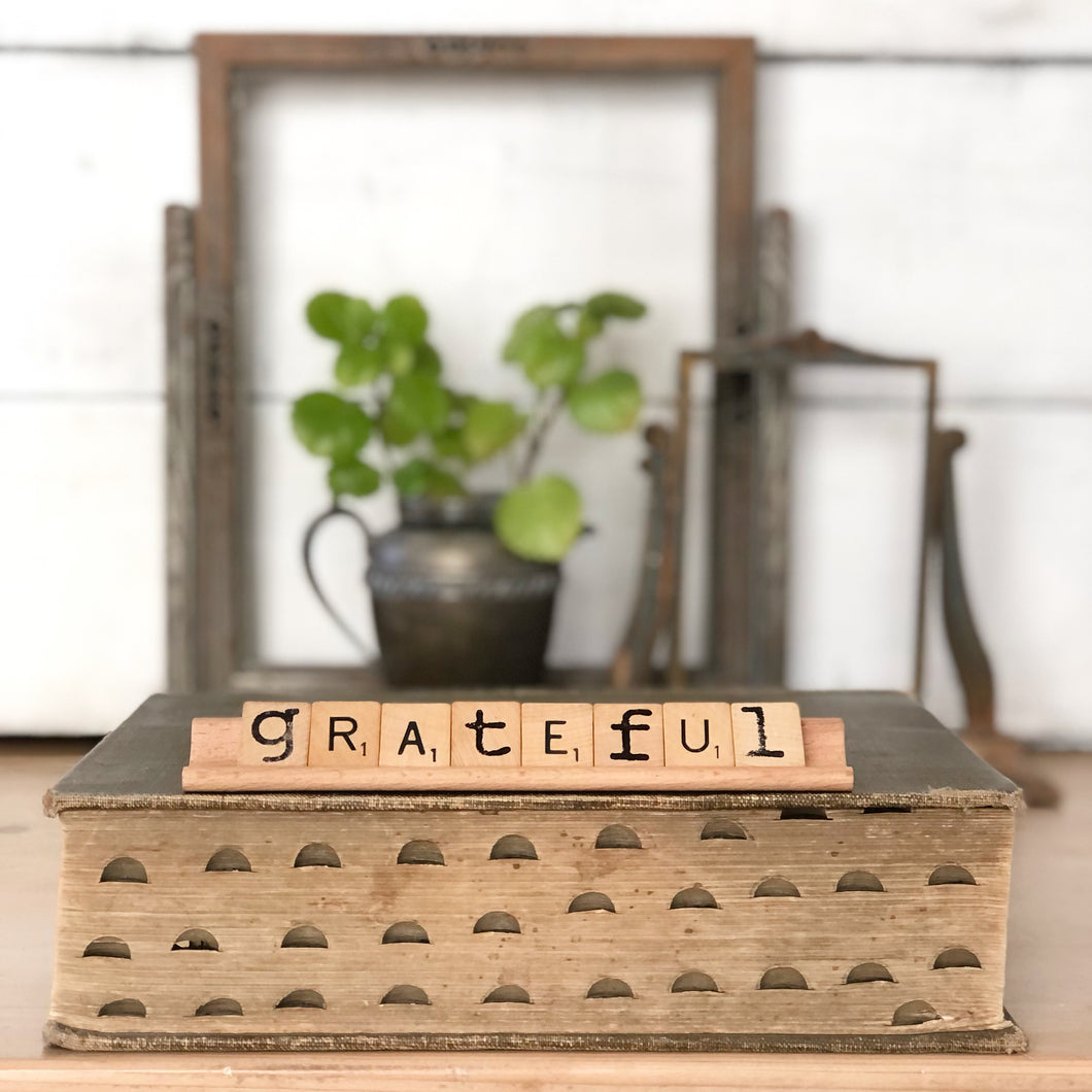 Grateful Vintage Scrabble Sign
