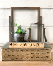 Load image into Gallery viewer, 4th of July Vintage Scrabble Sign
