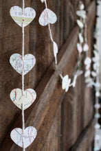 Load image into Gallery viewer, Vintage IDAHO/MONTANA Map Heart Garland
