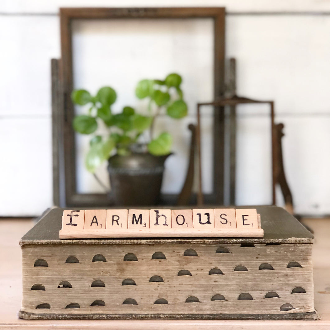 Farmhouse Vintage Scrabble Sign