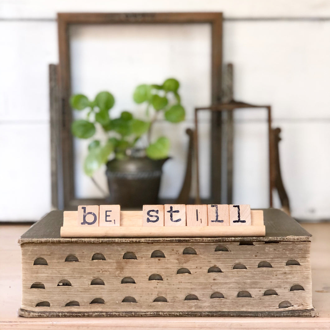 Be Still Vintage Scrabble Sign