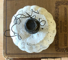 Load image into Gallery viewer, Rusty Bolt and Twisty Wire Concrete Pumpkin
