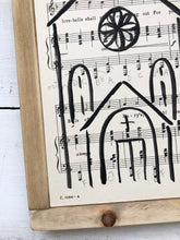 Load image into Gallery viewer, 1930 authentic music page Hand Painted Church Wood Frame original hymnal Decor Farmhouse
