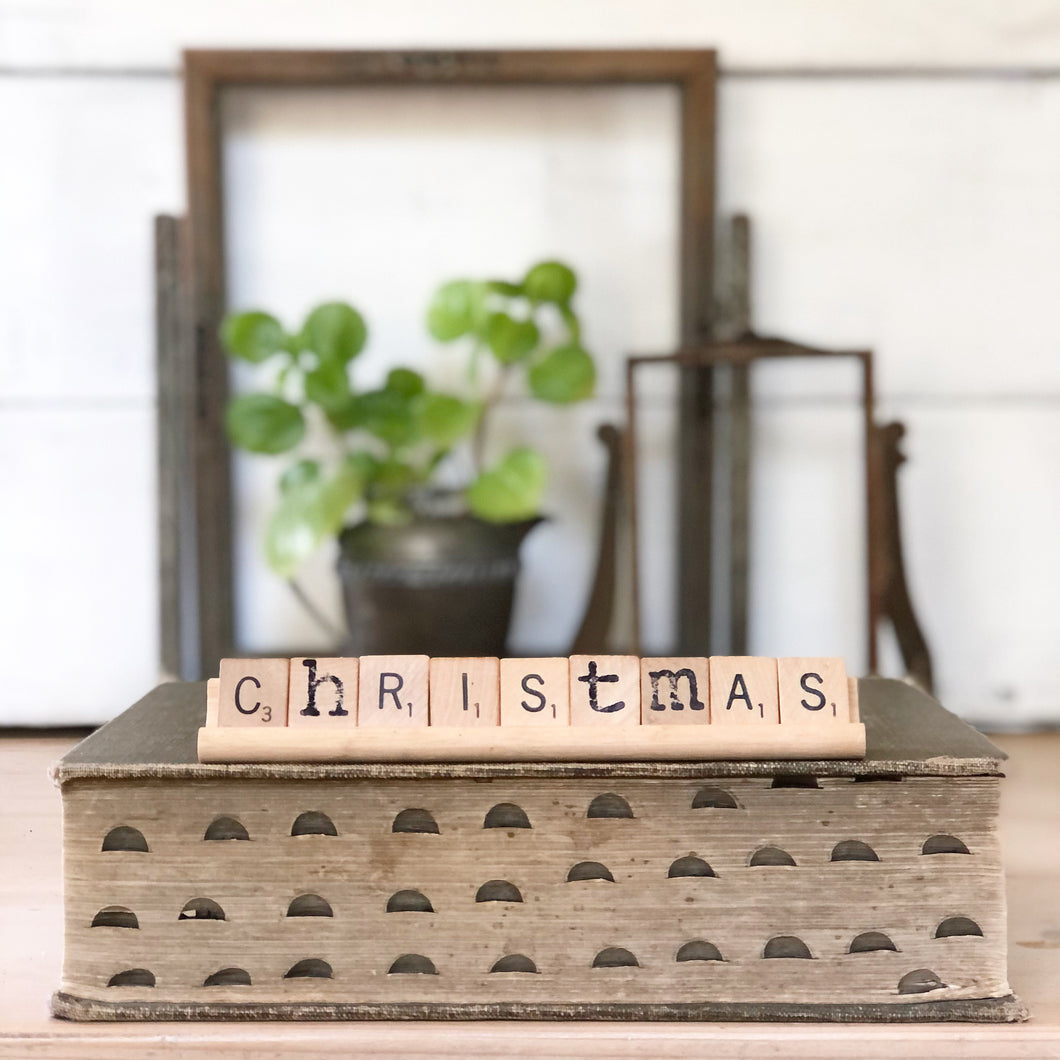 Christmas Vintage Scrabble Sign