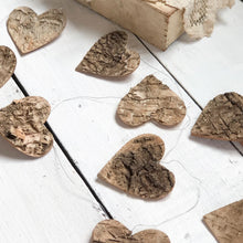 Load image into Gallery viewer, Rustic Small Primitive Wood Bark Heart Garland
