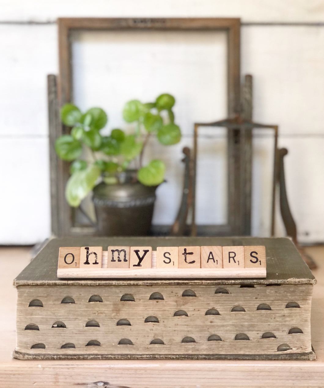 Oh My Stars Vintage Scrabble Sign