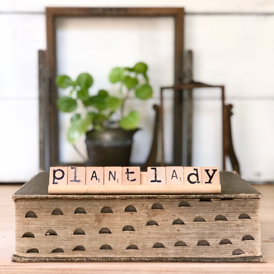 Plant Lady Vintage Scrabble Sign