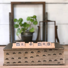 Load image into Gallery viewer, Mr &amp; Mrs Vintage Scrabble Sign
