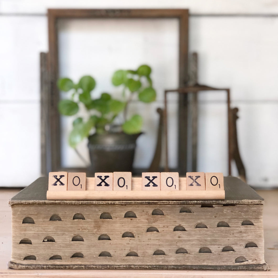 XOXOXO Vintage Scrabble Sign
