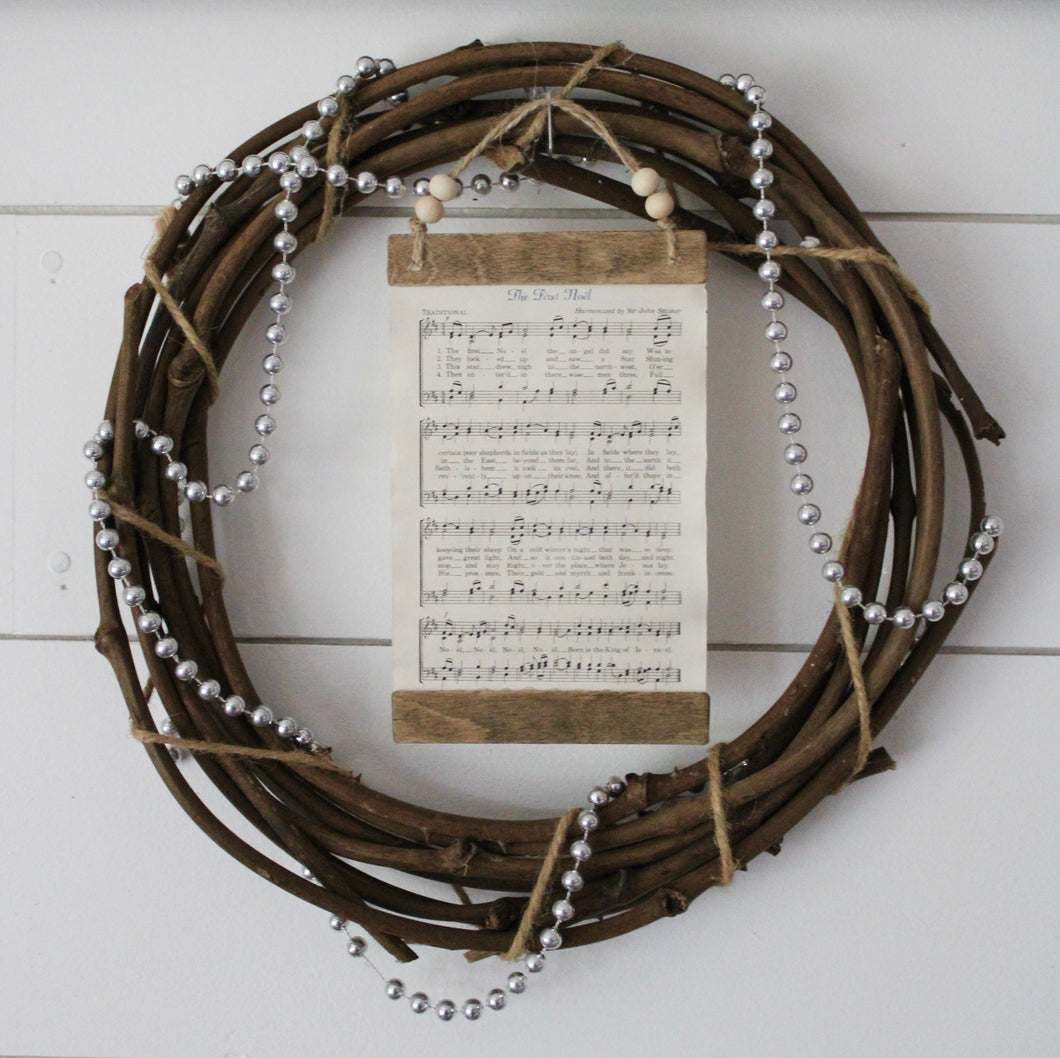 Vintage The First Noel Christmas Carol Scroll