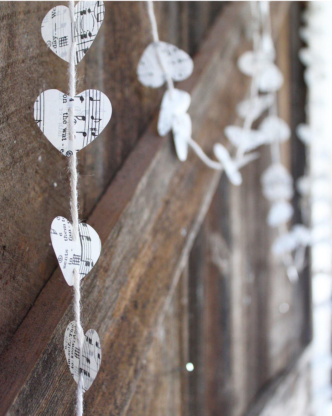 Vintage Music Page HEART garland