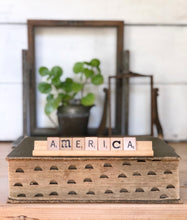 Load image into Gallery viewer, America Vintage Scrabble Sign
