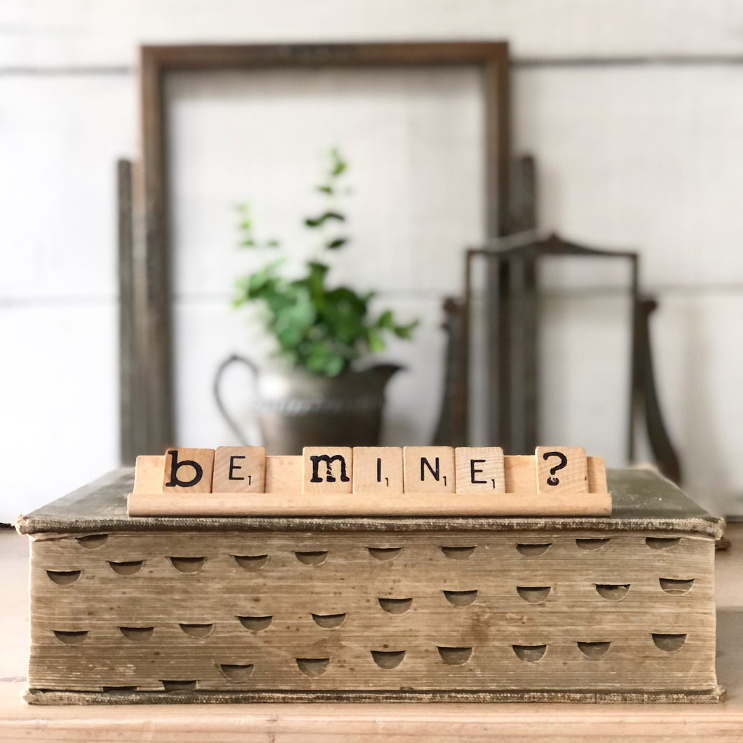 Be Mine? Vintage Scrabble Sign
