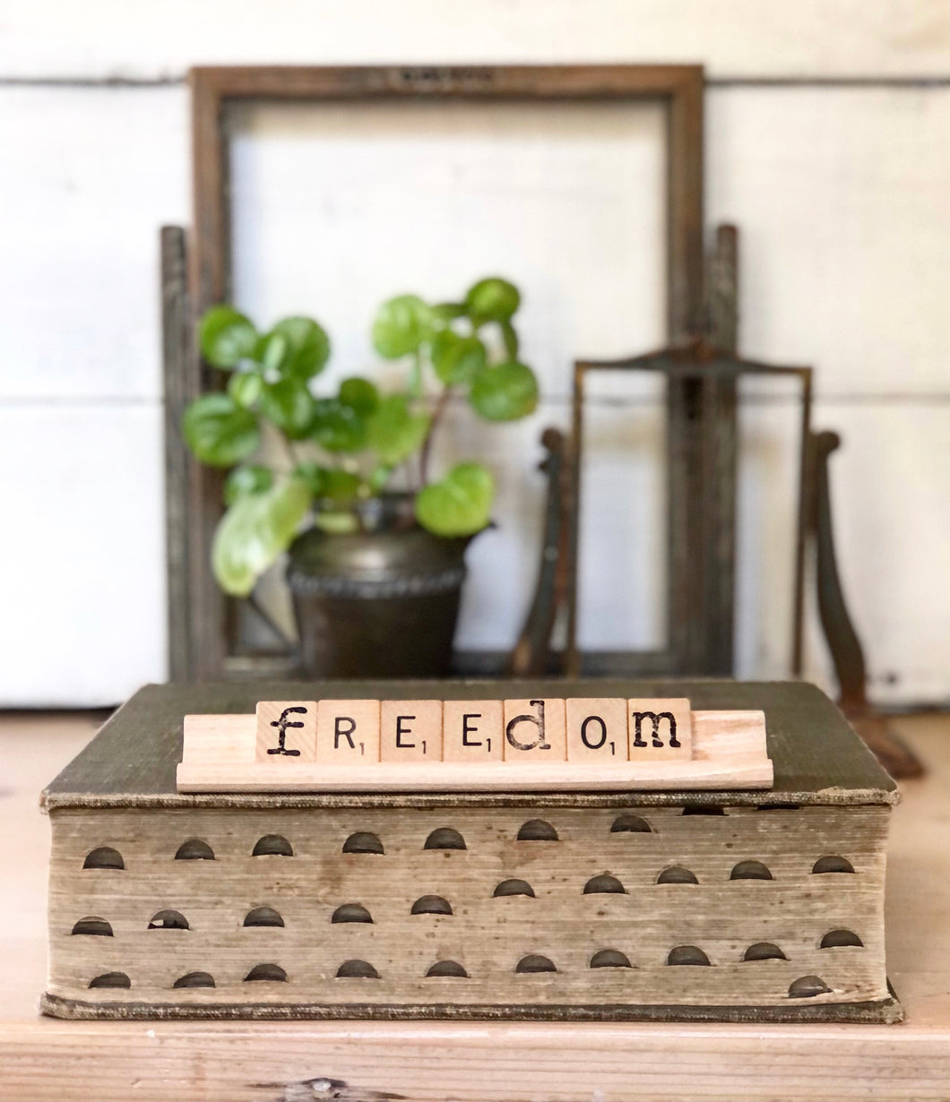 Freedom Vintage Scrabble Sign